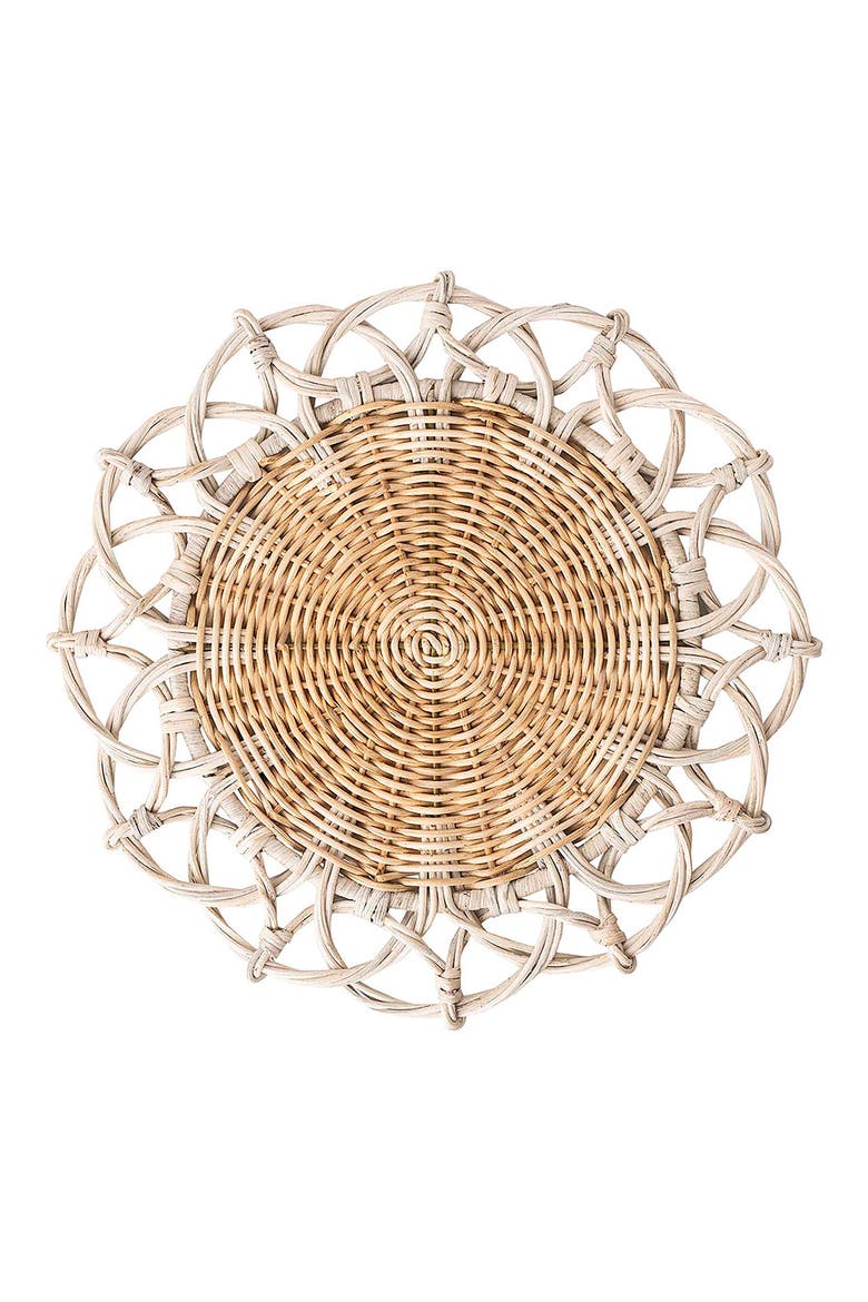 Provence Set of 4 Rattan Placemats, Alternate, color, NATURAL/ WHITEWASH