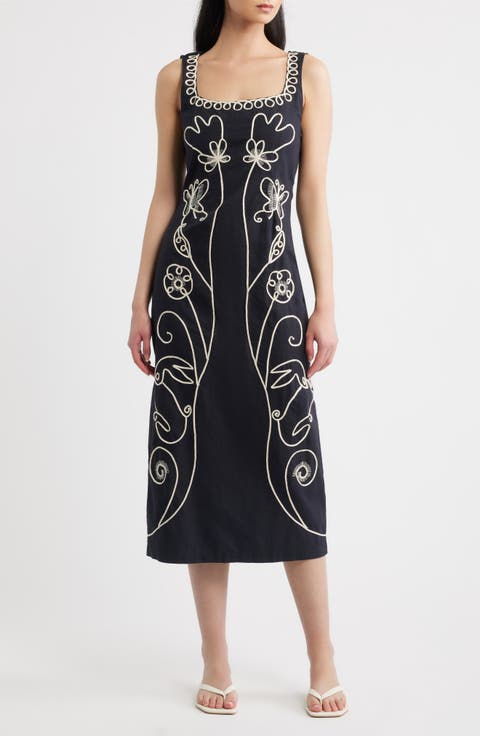 Ruxandra Embroidered Midi Dress