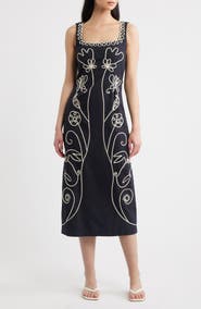 Cleobella Ruxandra Embroidered Midi Dress
