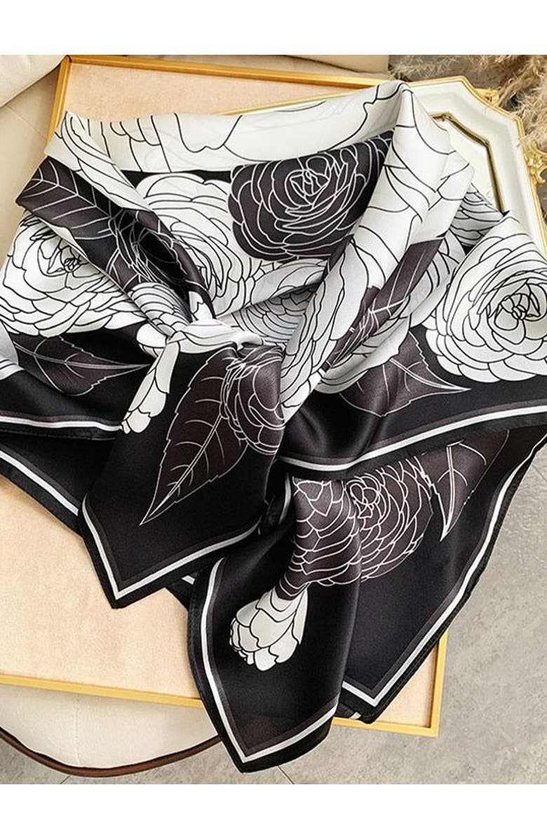 SILKSILKY Silk Square Scarf, Alternate, color, Shadow Rose