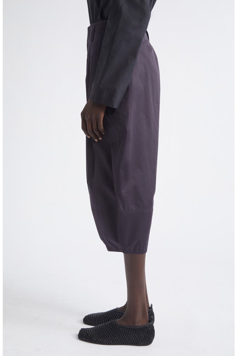 High Waist Volume Cotton Sateen Crop Pants, Alternate, color, INK BLUE
