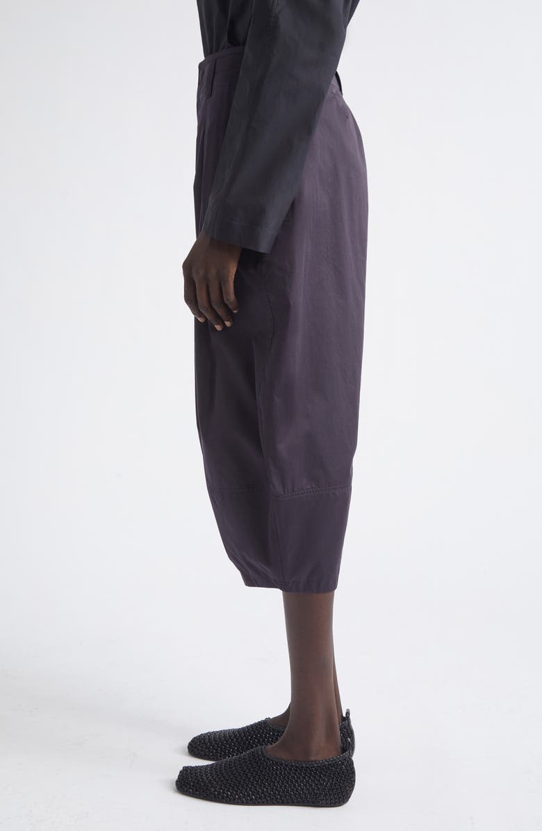 Lemaire High Waist Volume Cotton Sateen Crop Pants, Alternate, color, Ink Blue