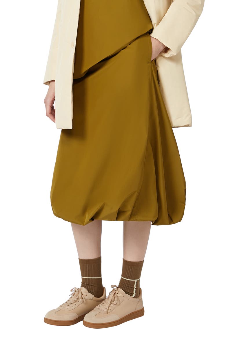 Emery Bubble Hem Midi Skirt, Alternate, color, OLIVE GREEN