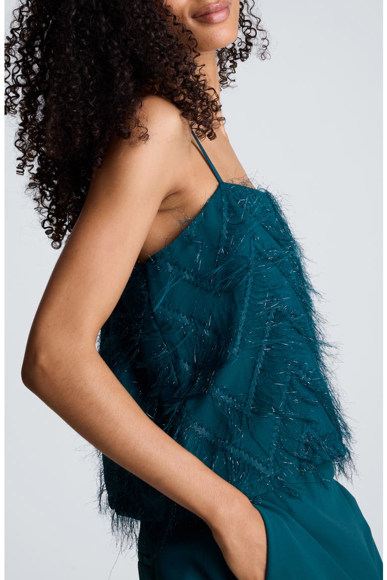 Chevron Fringe Crop Cami, Alternate, color, TEAL DUSK