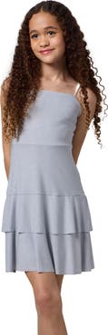 Un Deux Trois Glitter Bow Back Tiered Dress