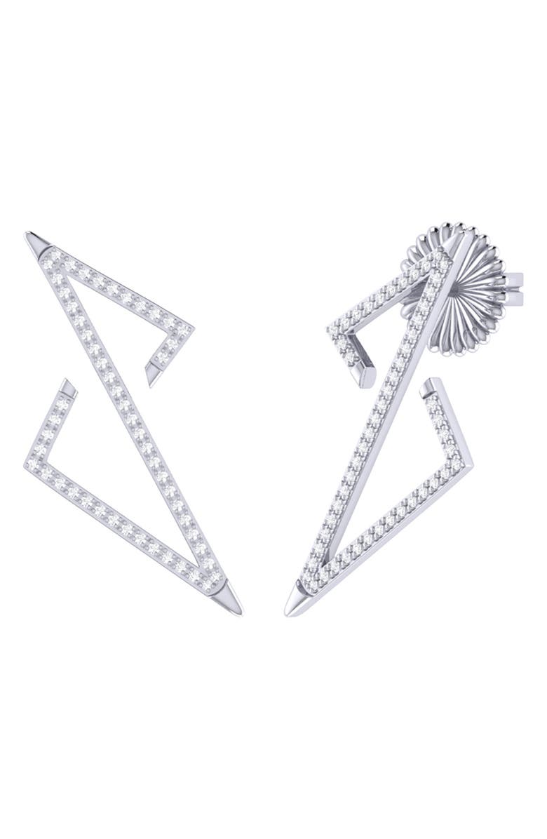 LuvMyJewelry Home Electric Spark Diamond Stud Earrings - 0.28ct., Main, color, Silver