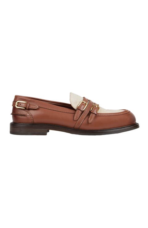 美品♥ sandro paris サンドロ　ローファー　レザー　ブラウン　茶色 ブラウン（茶色）系 sandro(サンドロ) ローファー