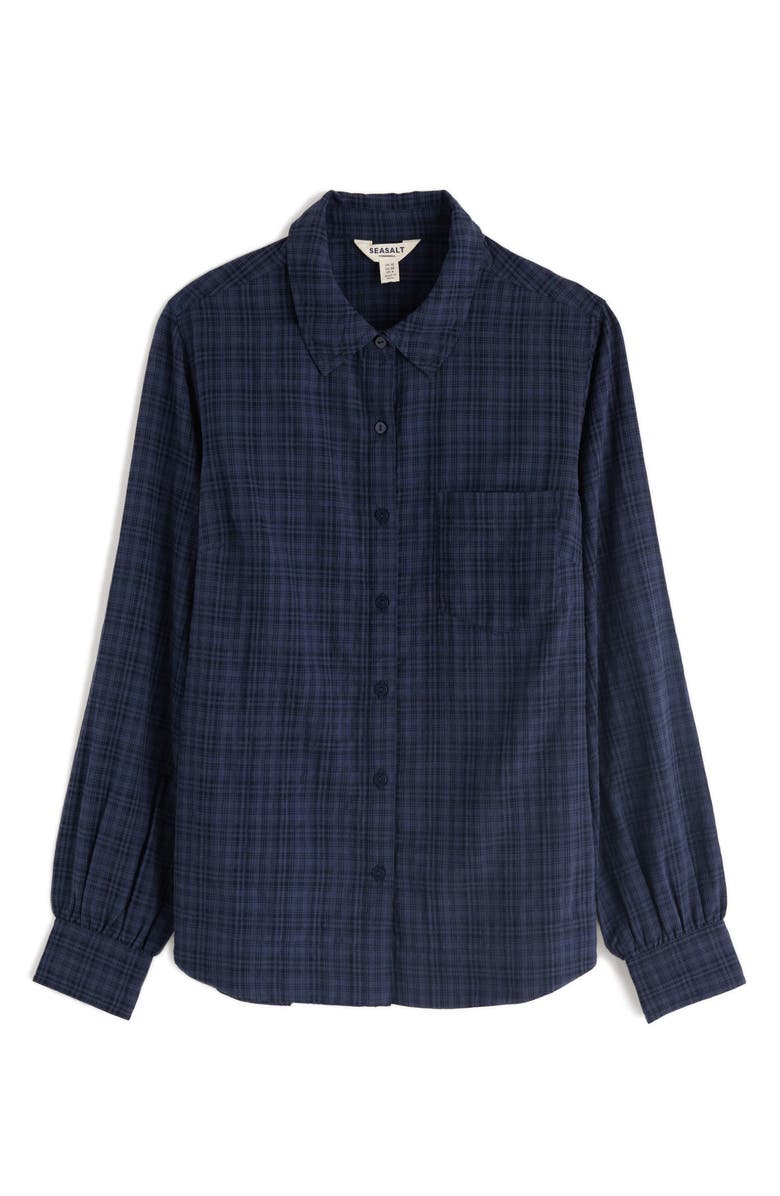 Seasalt Cornwall Isla Plaid Organic Cotton Blend Button-Up Shirt, Alternate, color,