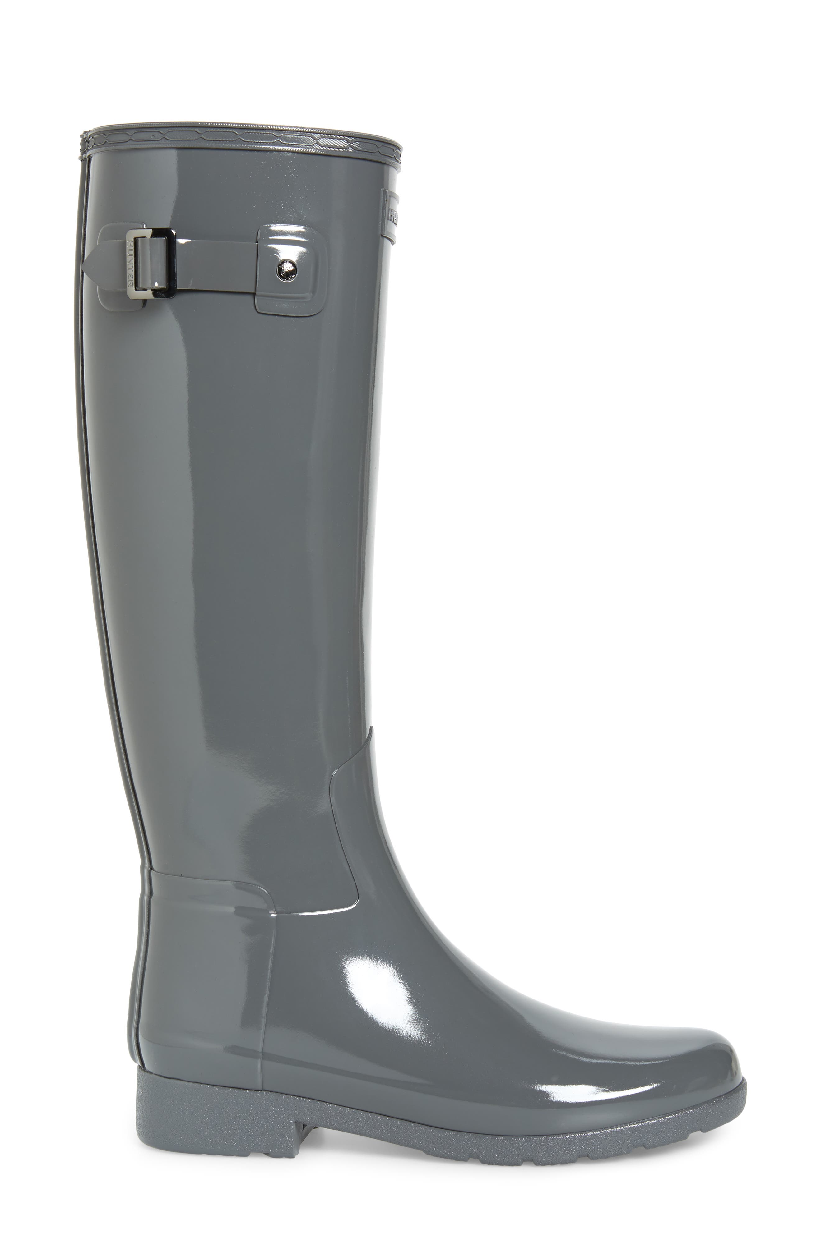 Original Refined High Gloss Waterproof Rain Boot, Alternate, color, STRATUS
