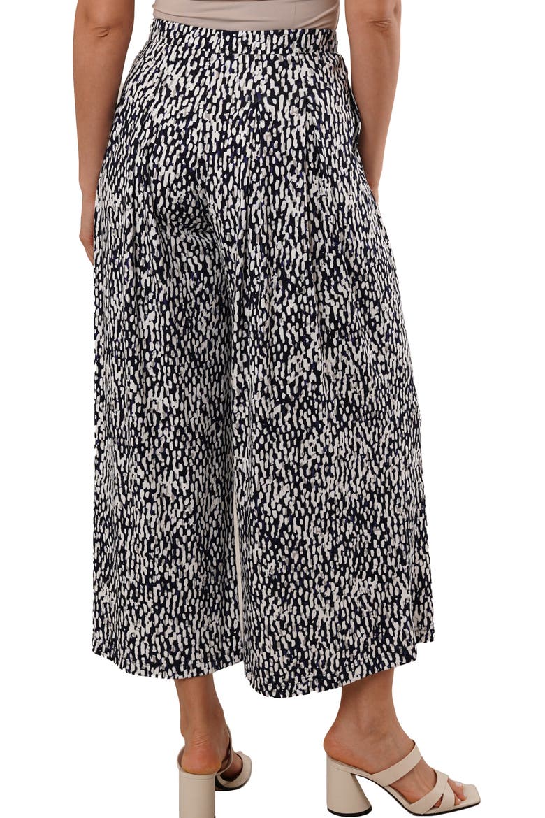 Pleated Pull-On Pants, Alternate, color, KALI PRINT NAVY