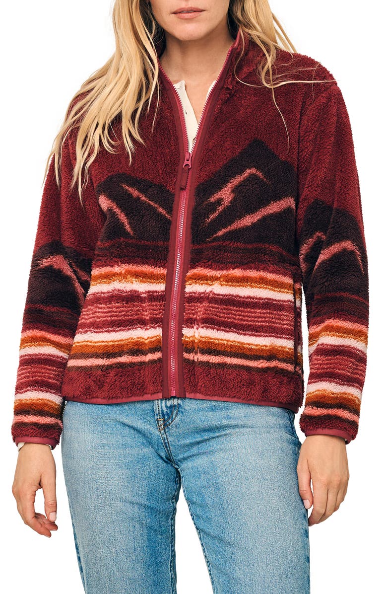 Faherty x B. Yellowtail Mountain Sunrise High Pile Fleece Jacket, Main, color,