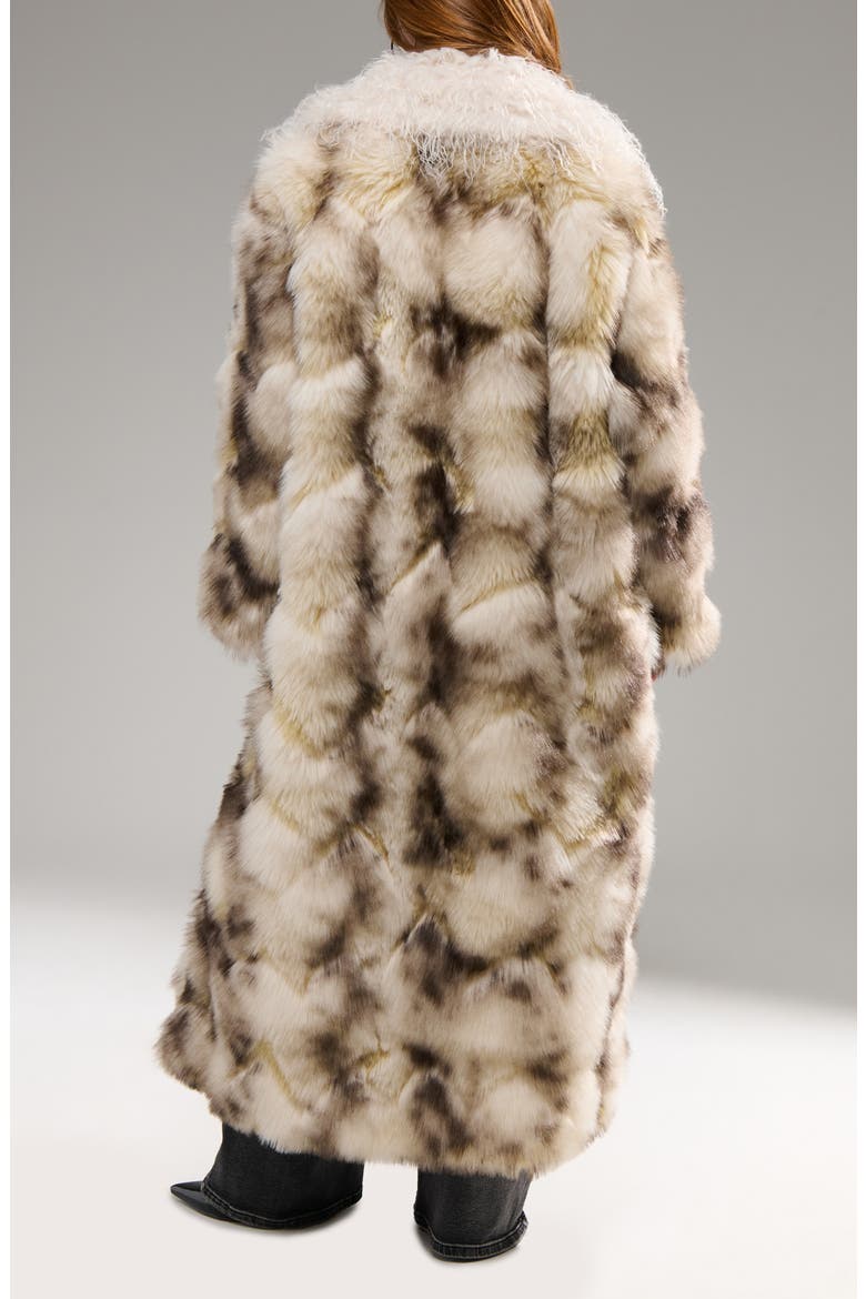 Mivra Faux Fur Coat, Alternate, color, CREAM MULTI
