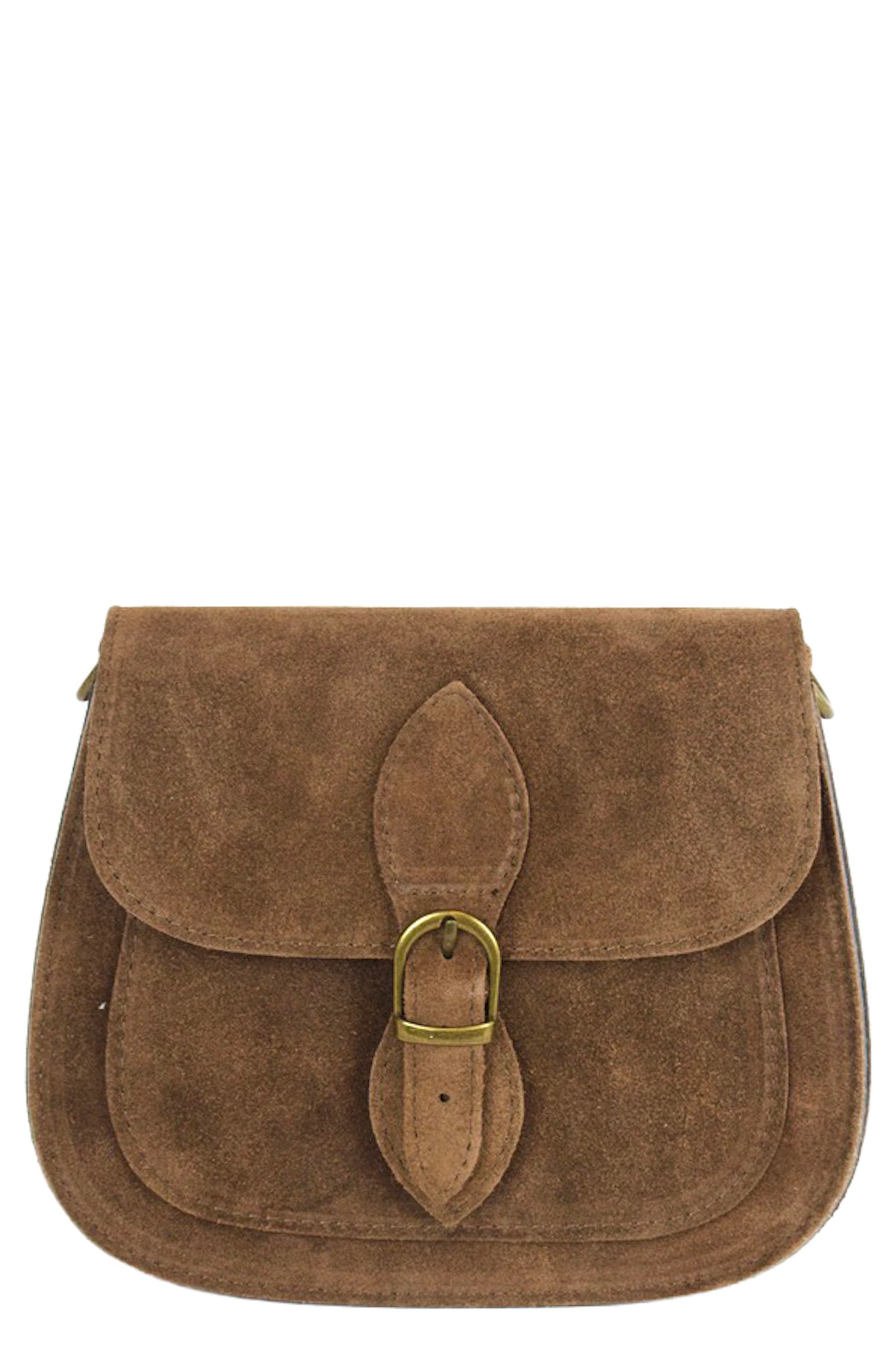 Annie Buckle Suede Crossbody Bag