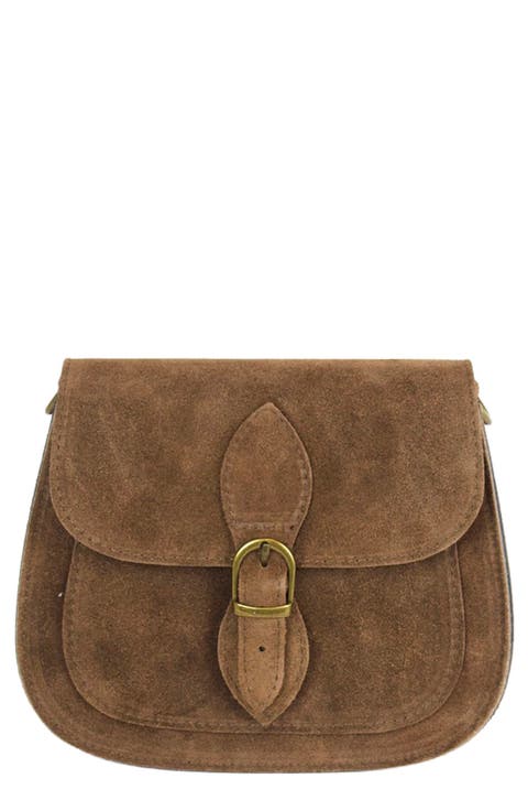 Annie Buckle Suede Crossbody Bag