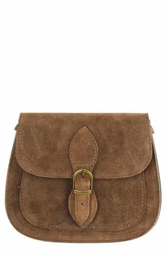 Annie Buckle Suede Crossbody Bag