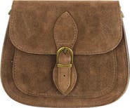 Persaman New York Annie Buckle Suede Crossbody Bag