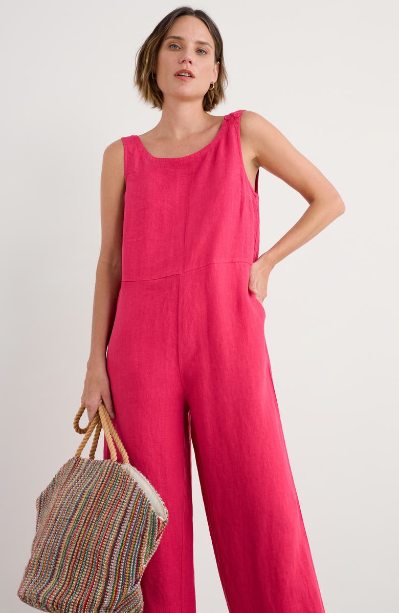 Seasalt Cornwall Salt Air Wide Leg Linen Jumpsuit, Alternate, color, 