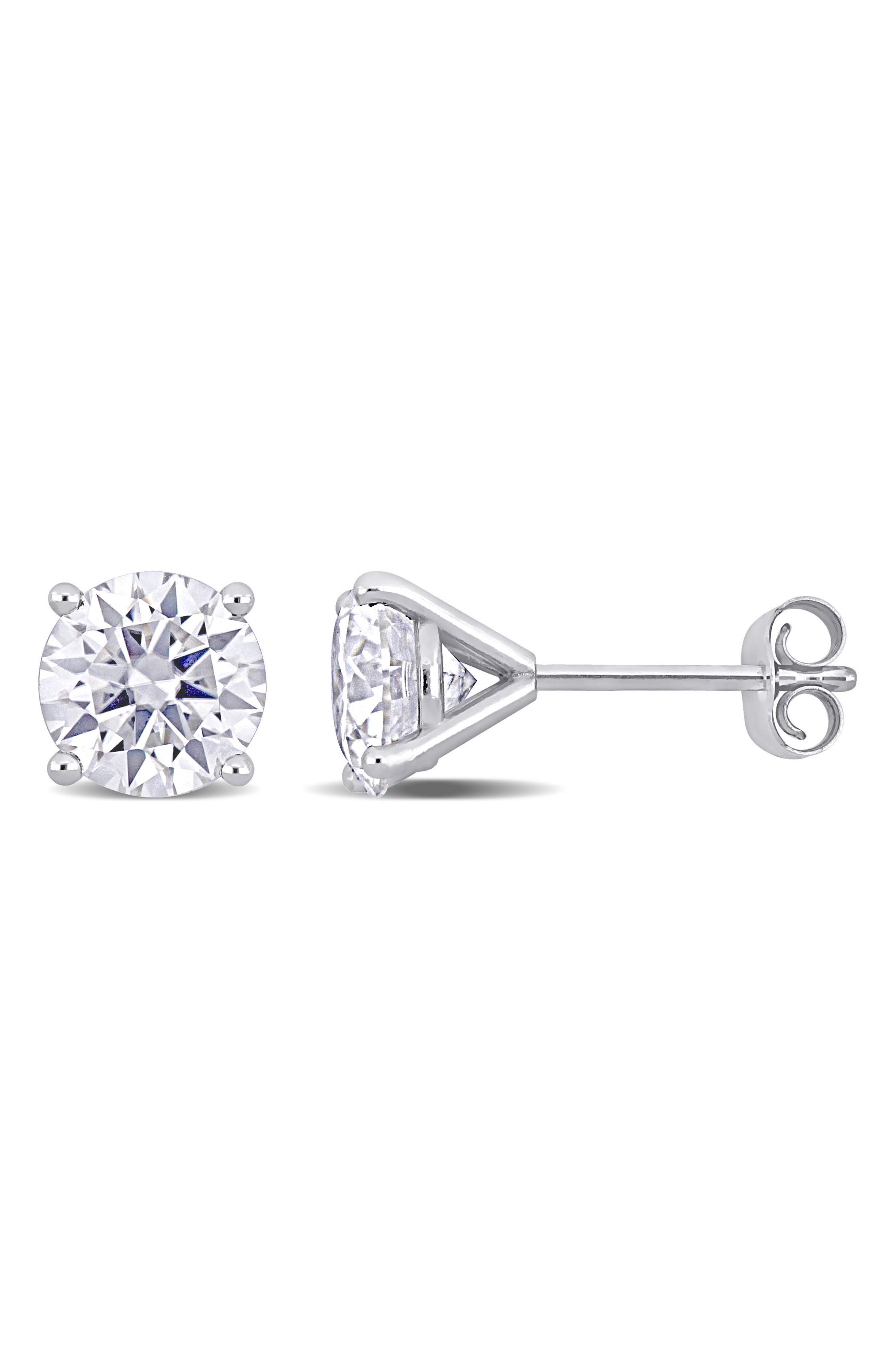 DELMAR Lab Created Moissanite Stud Earrings