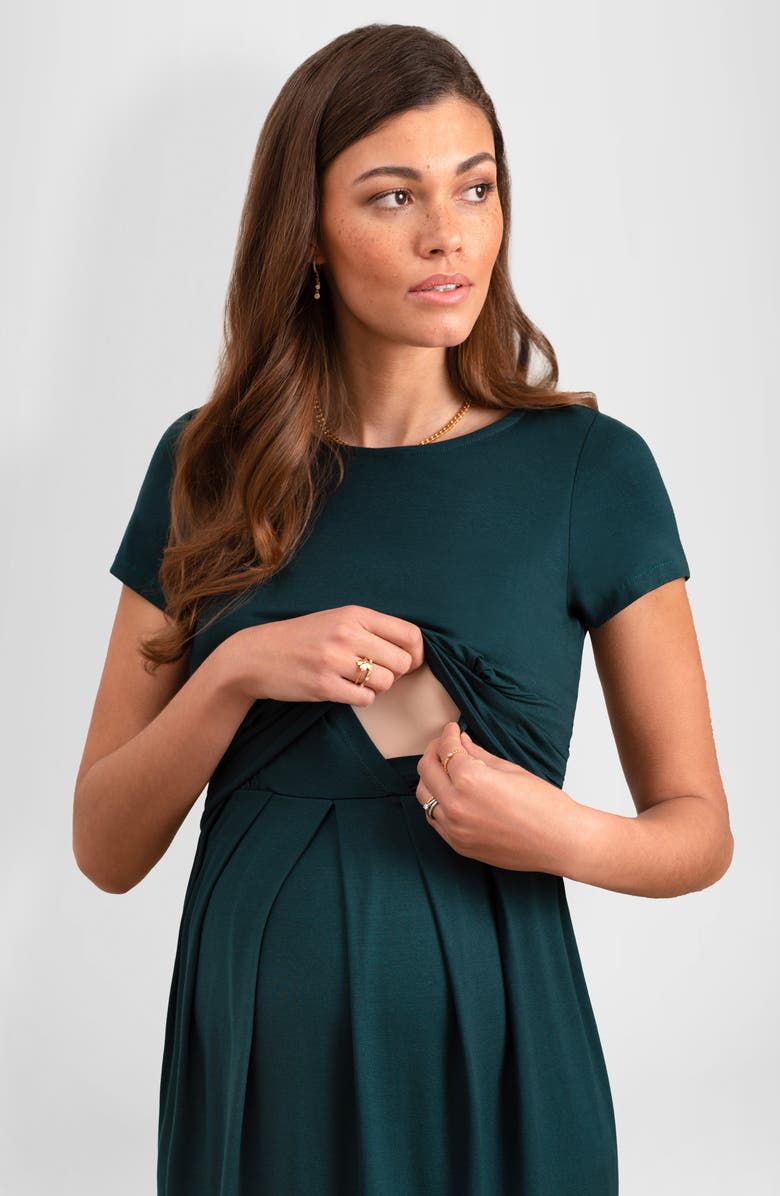 Seraphine Pleated Waist Maternity/Nursing Dress, Alternate, color, 