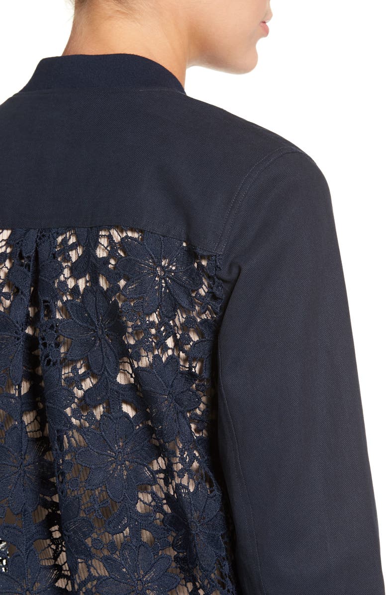 Chelsea28 Lace Back Bomber Jacket, Alternate, color, 