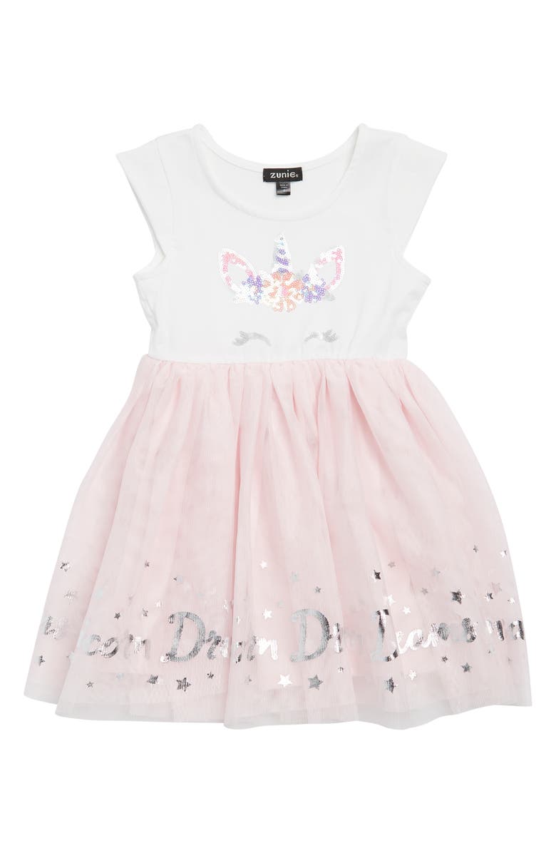 Zunie Kids' Sequin Tulle Dress, Main, color, 