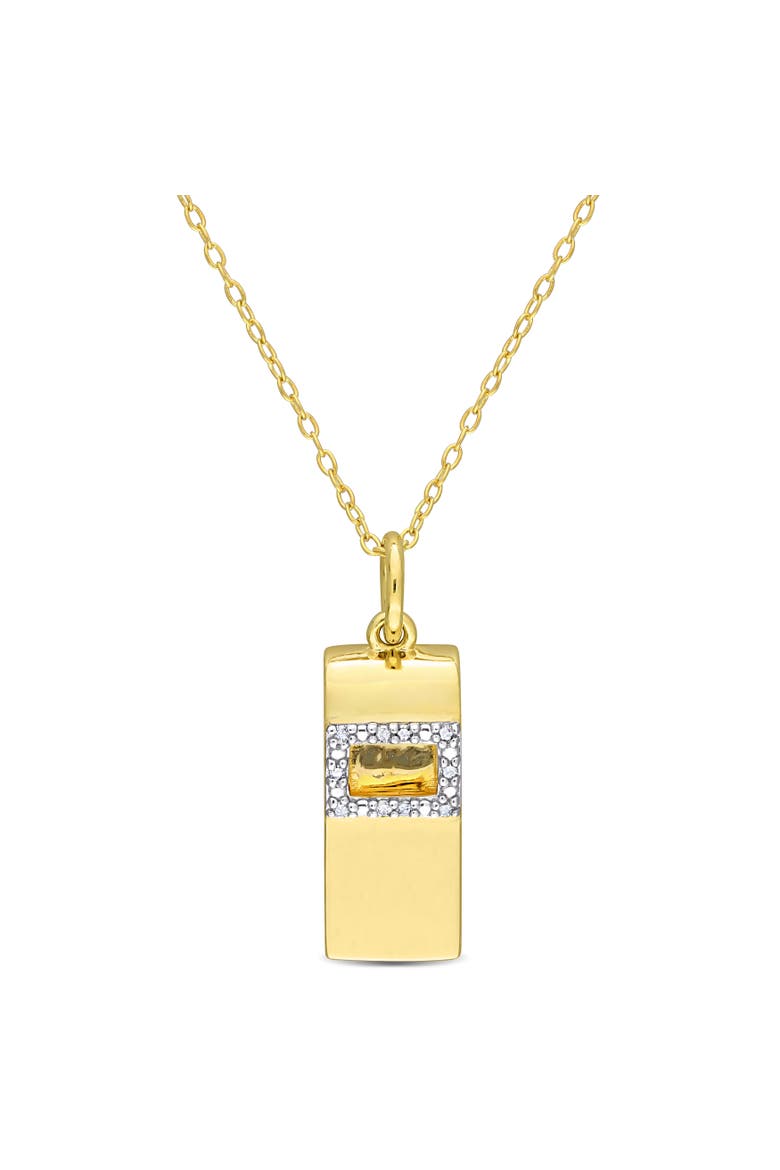 Whistle Charm Diamond Accent Pendant Necklace, Main, color, Yellow-Plated