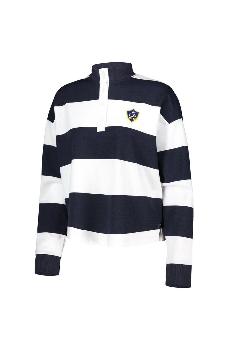 ANTIGUA Women's Antigua  White LA Galaxy Radical Rugby Stripe Long Sleeve T-Shirt, Alternate, color, 