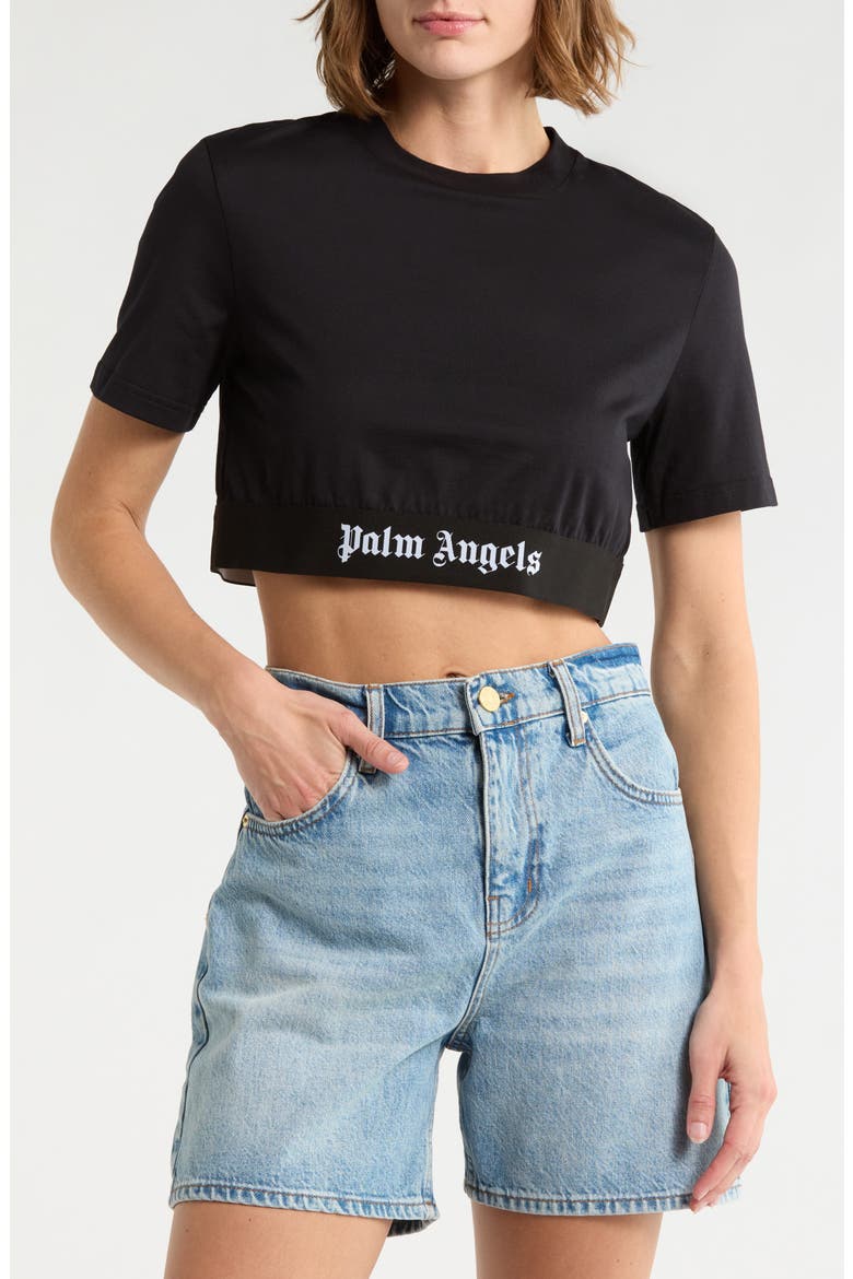 Crop Graphic T-Shirt, Main, color, BLACK