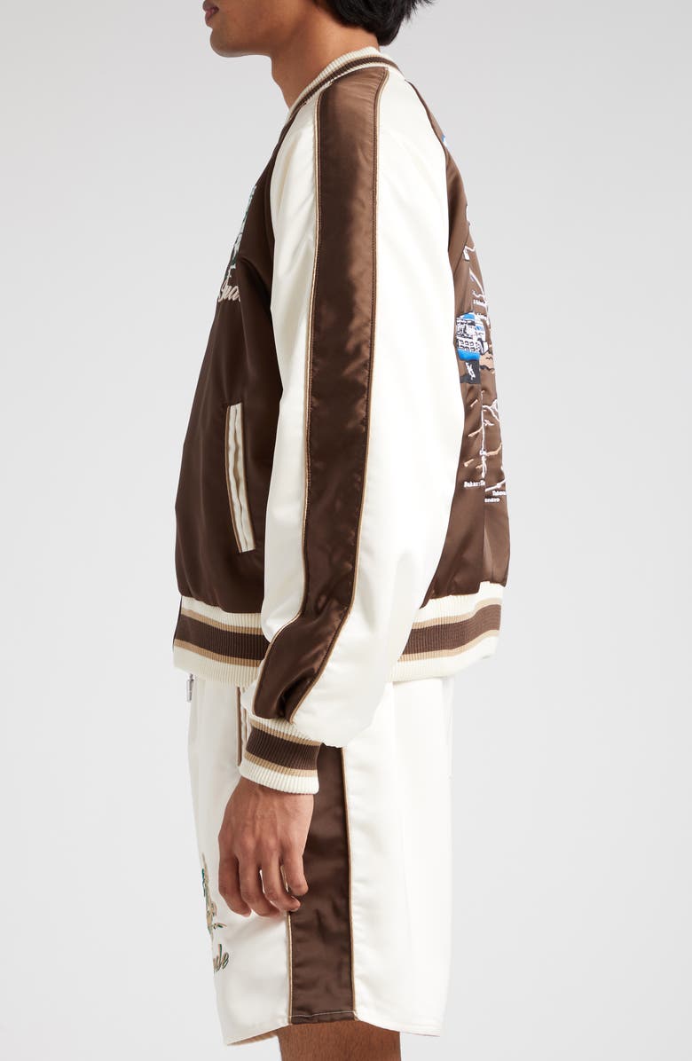 Rhude Souvenir Crepe Satin Bomber Jacket, Alternate, color, 