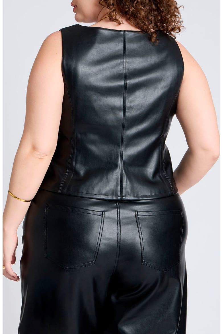 Faux Leather Vest, Alternate, color, BLACK ONYX