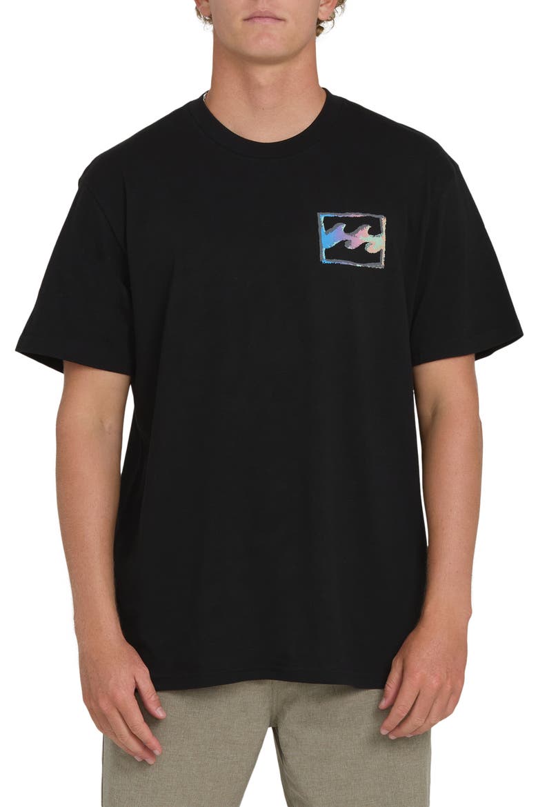 Crayon Wave Premium Graphic T-Shirt, Main, color, BLACK