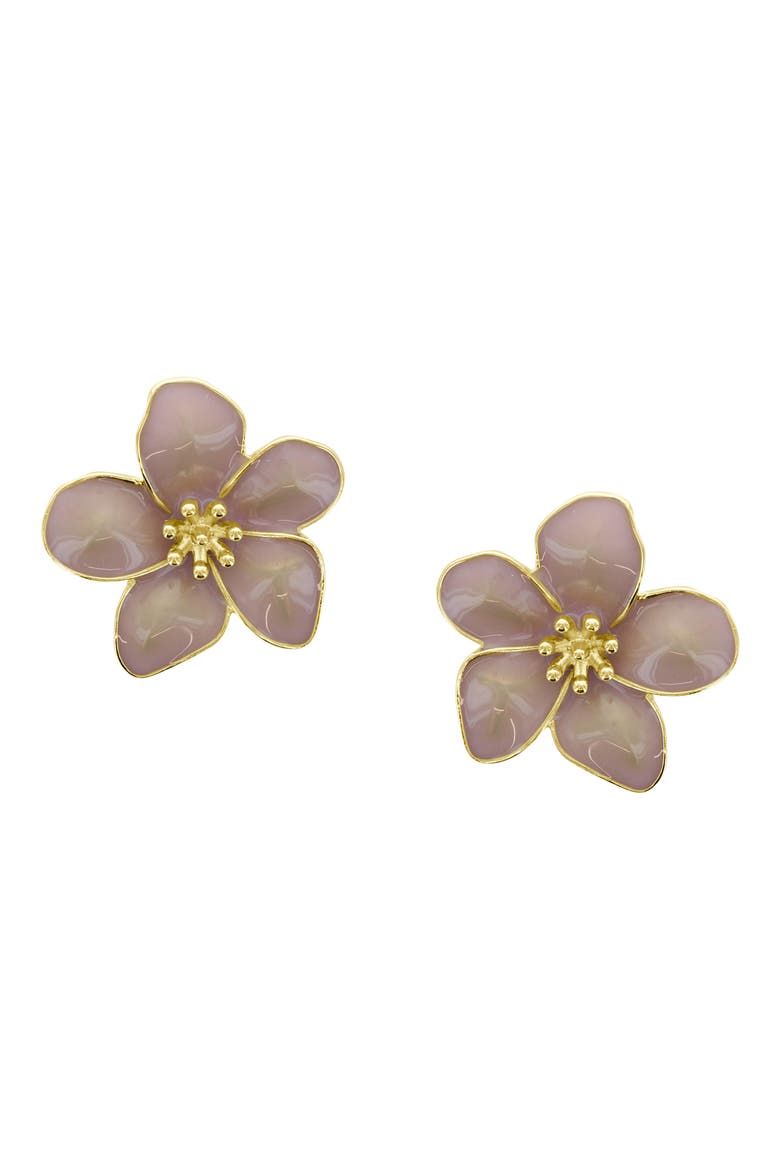 Blossom Stud Earrings, Main, color, GOLD / PINK