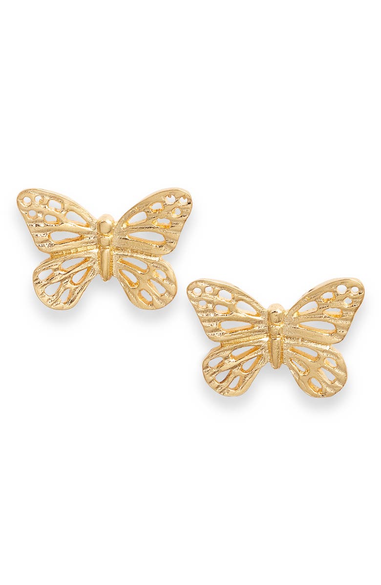 Kiara by Ki-ele Taylor Butterfly Stud Earrings, Main, color, 
