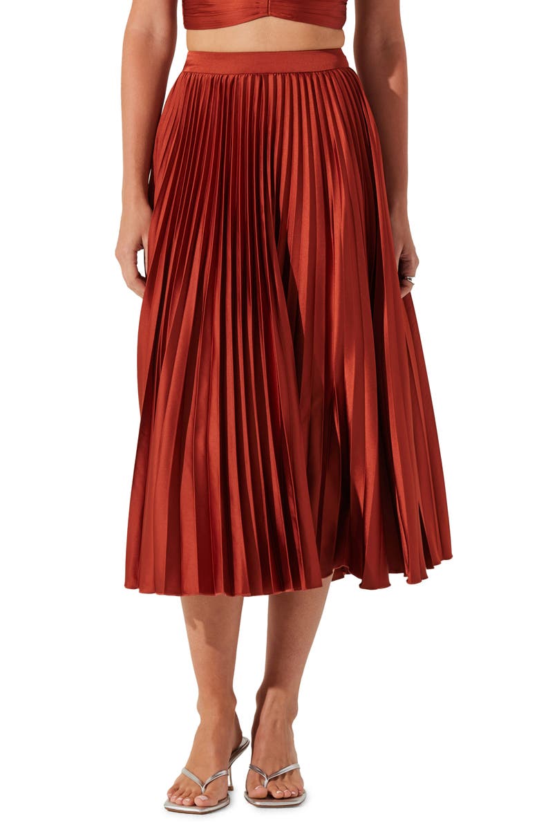 ASTR the Label Pleated Midi Skirt, Main, color,