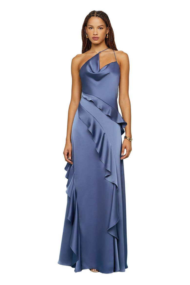 Sara Heavy Charm Gown, Alternate, color, Dusk Blue