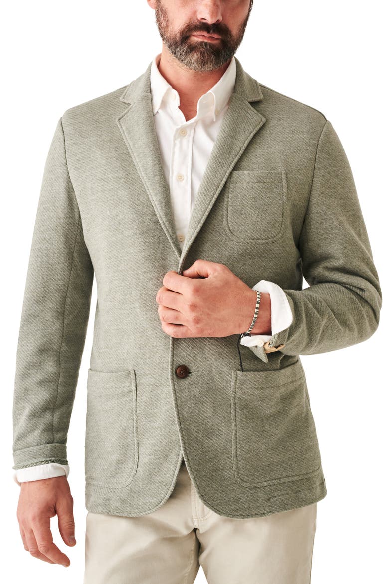 Inlet Knit Blazer, Main, color, OLIVE BRUSH MELANGE