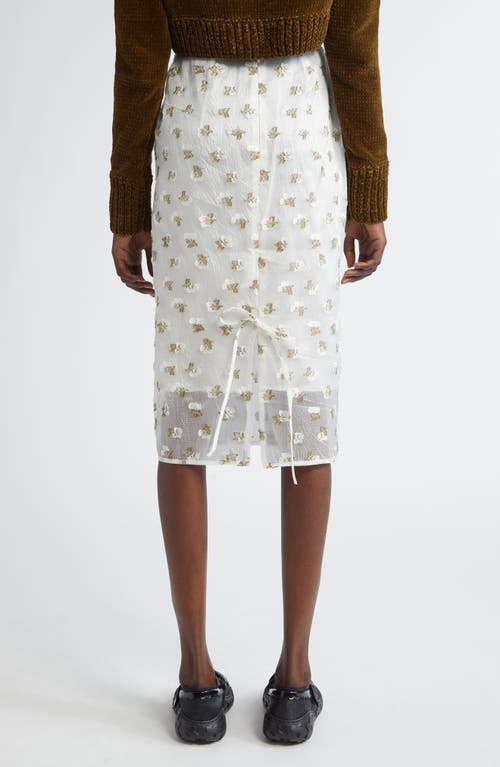 Cecilie Bahnsen Fil Coupé Midi Pencil Skirt In Brown