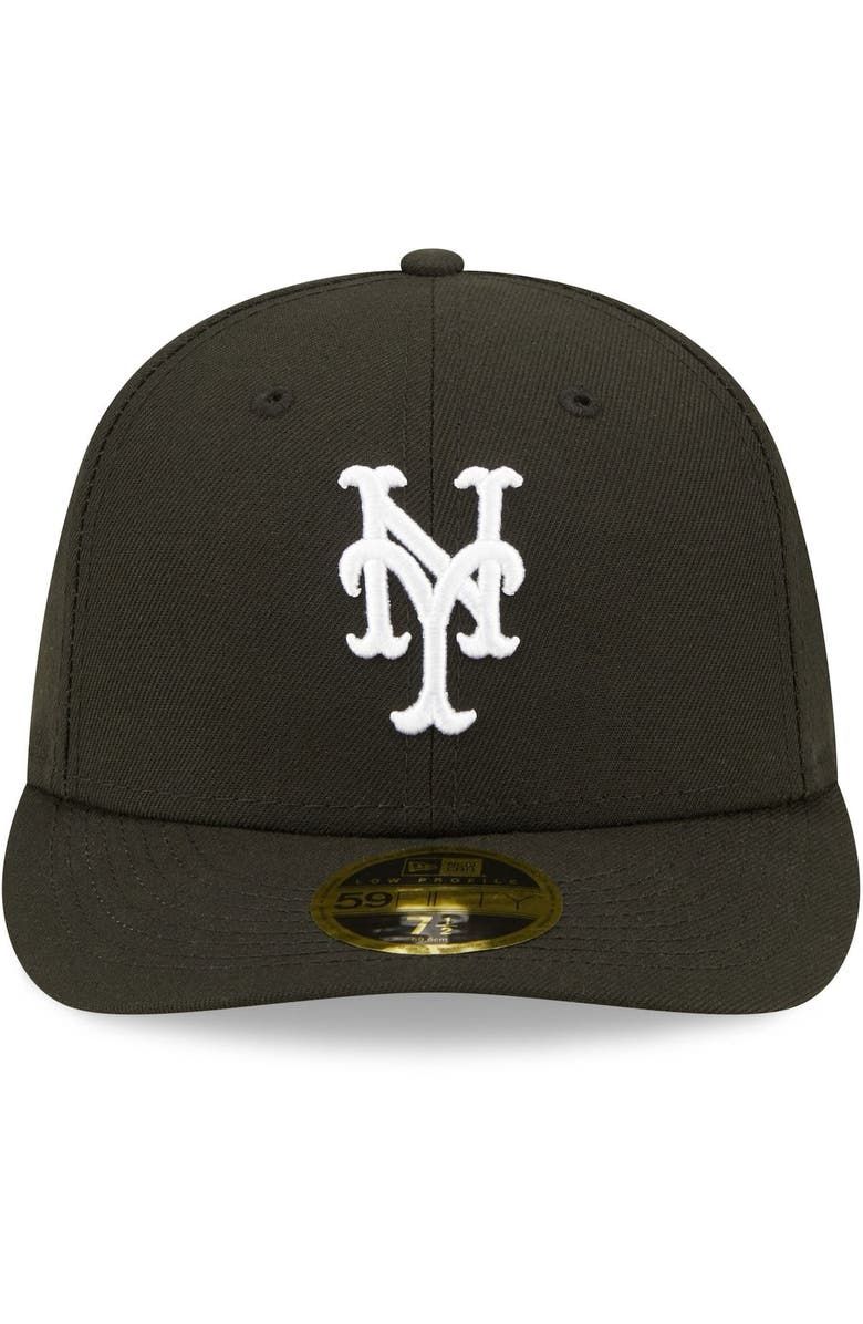 New Era Men's New Era New York Mets Black & White Low Profile 59FIFTY Fitted Hat, Alternate, color, 