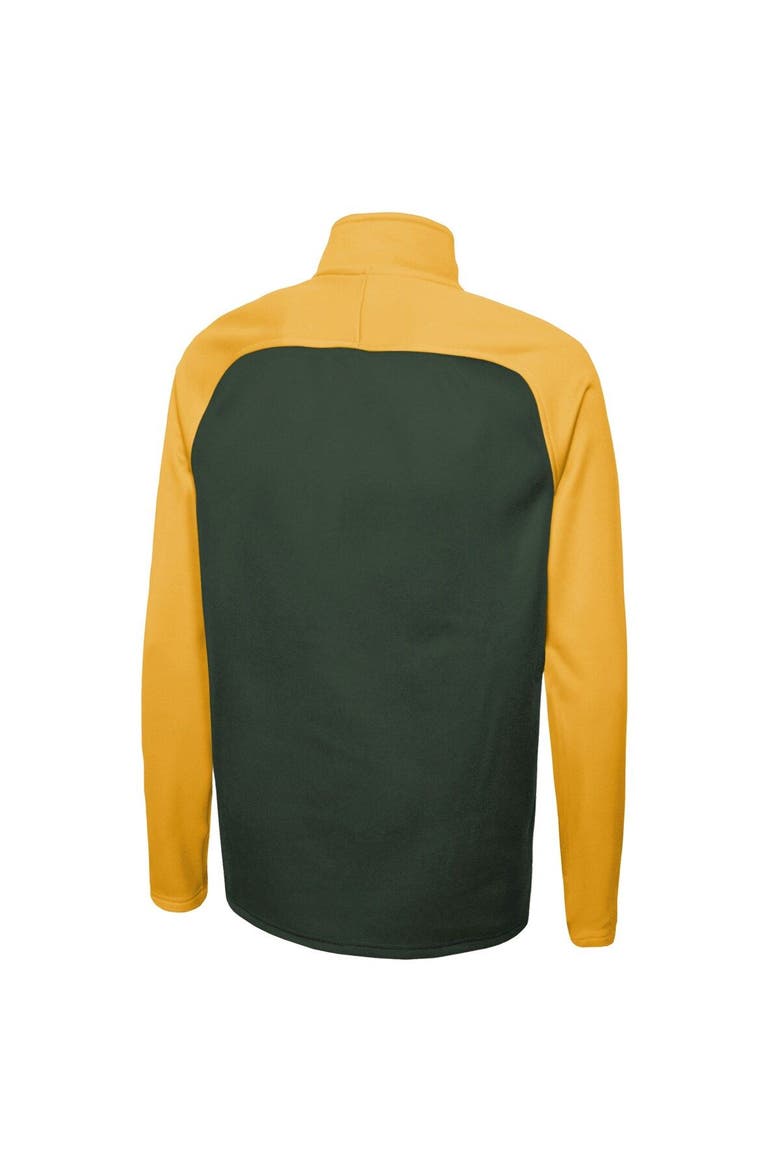 Men's New Era Green Green Bay Packers Combine Authentic O-Line Raglan Half-Zip Jacket, Alternate, color, Green