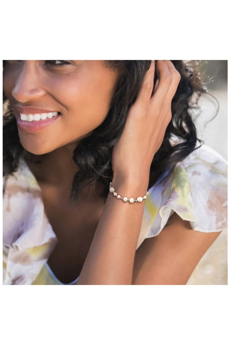 Cultured Pearl Strand Bracelet, Alternate, color, WHITE