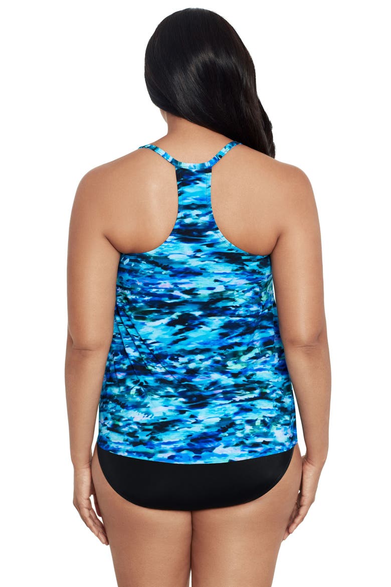 Bili Racerback Tankini Swimsuit Top, Alternate, color, Ocean Dream