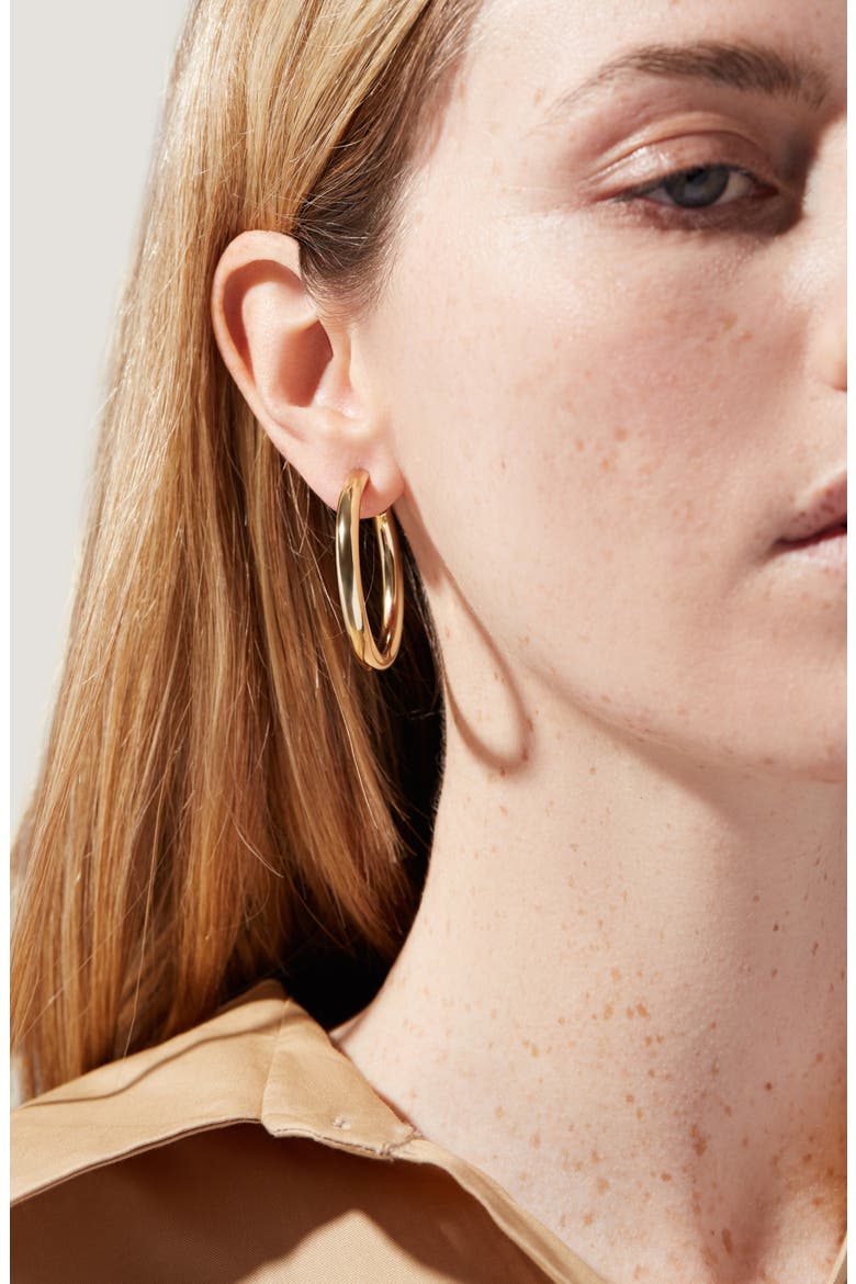 Hoop Earrings - Tia Medium, Alternate, color, Gold