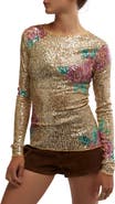 Free People Gold Rush Sequin Top