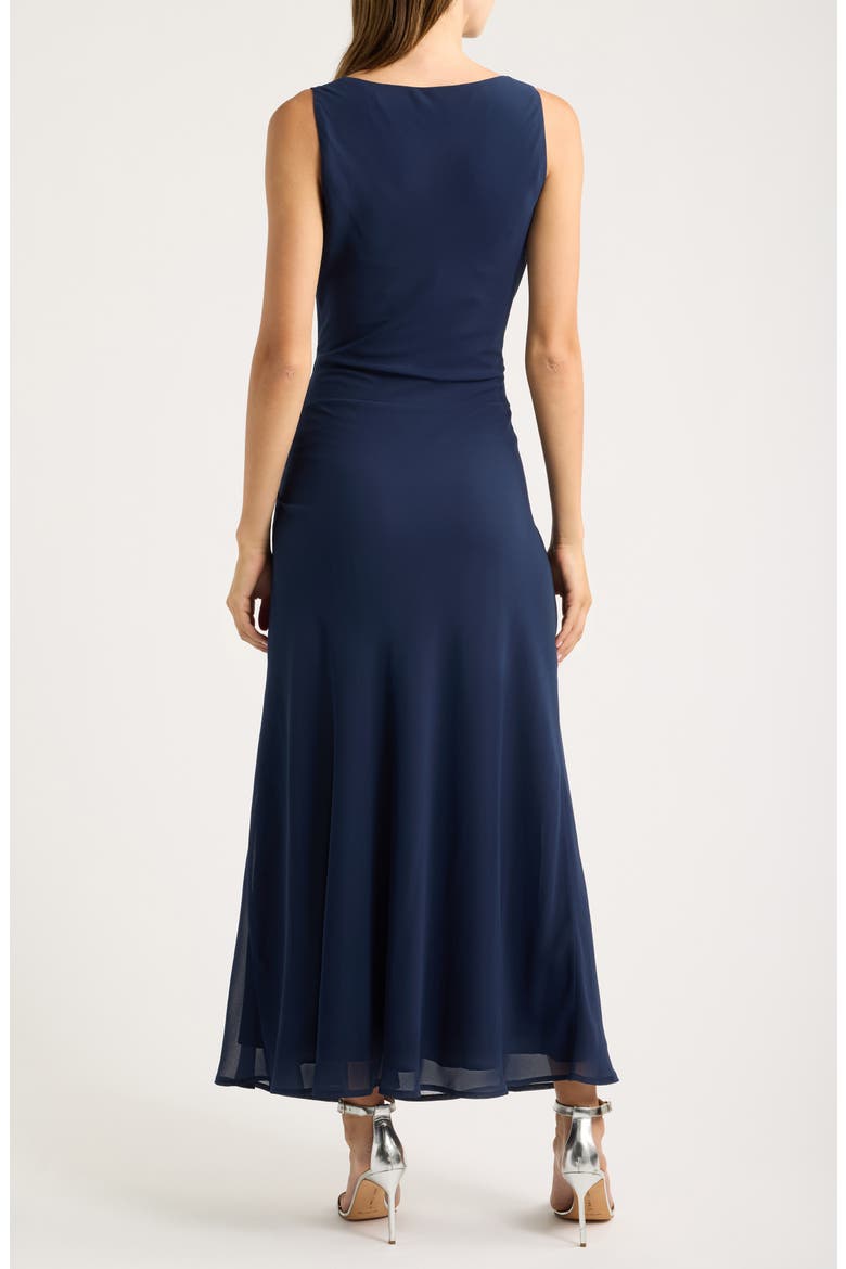 Oriane Front Tie Maxi Dress, Alternate, color, NAVY