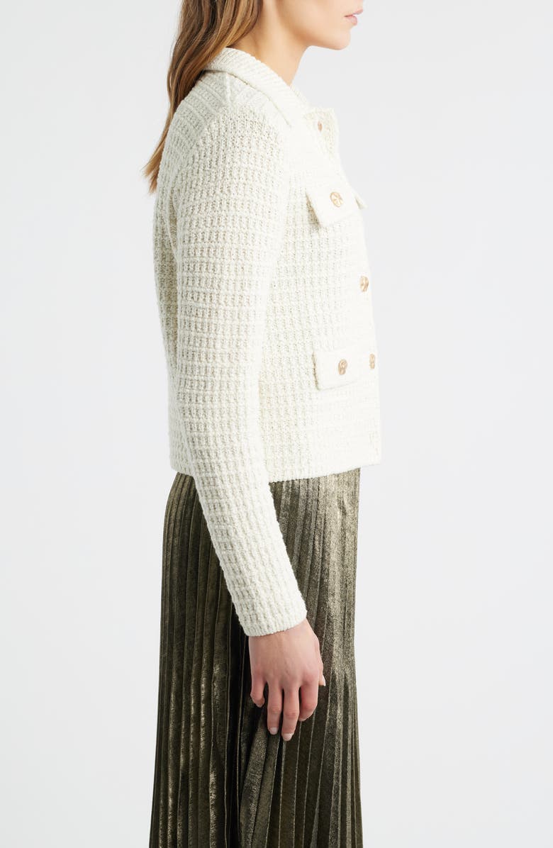 MARGARET O'LEARY Gabrielle Metallic Jacket, Alternate, color, Ivory