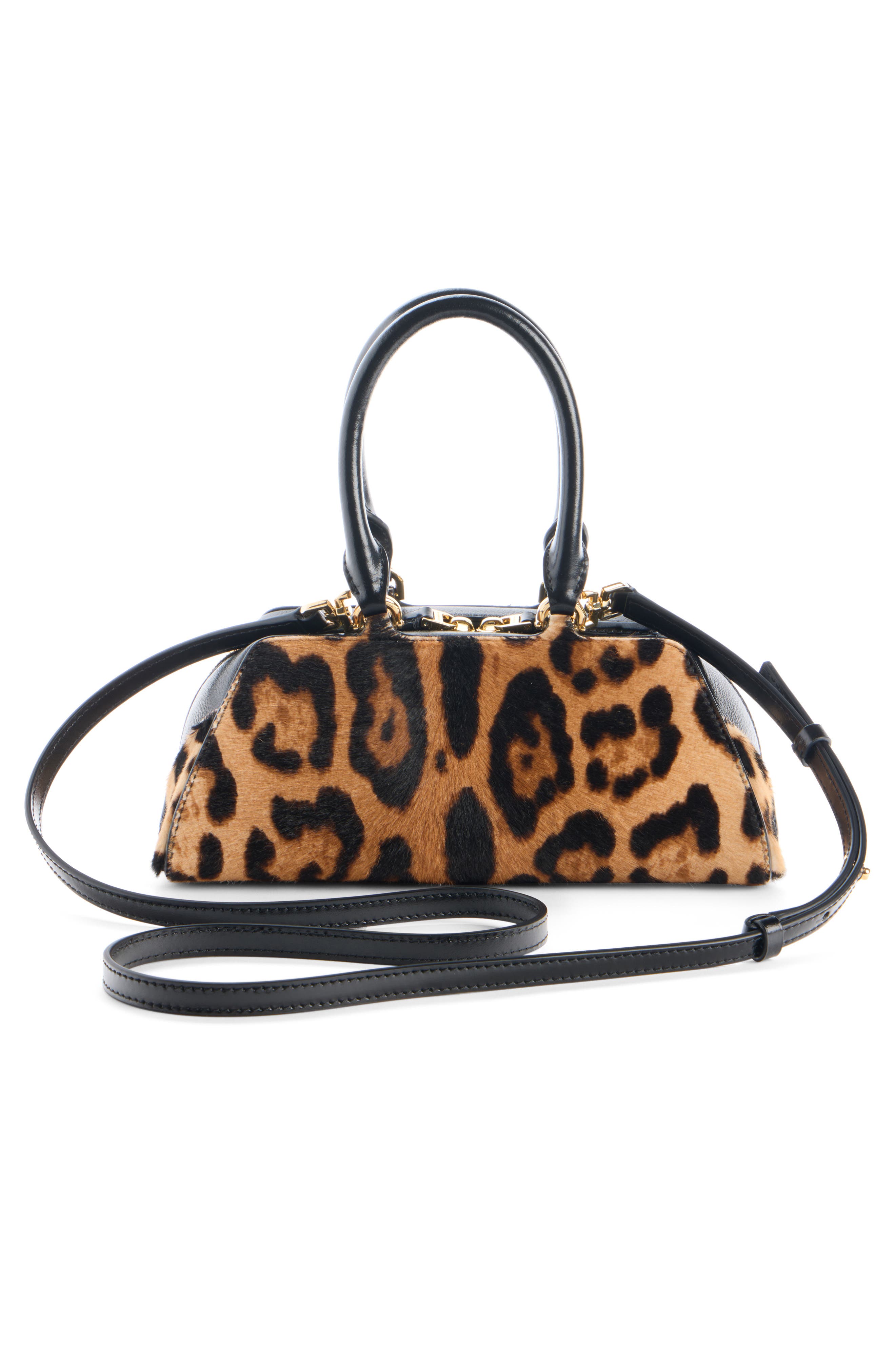 Givenchy Mini Antigona Genuine Calf Hair East/West Satchel, Alternate, color, Black/ Beige