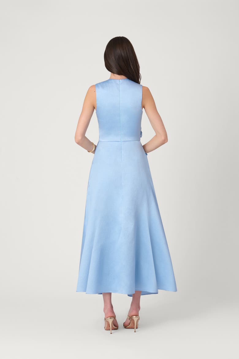 Pebbled Mikado Midnight Remy Dress, Alternate, color, Light Sky Blue