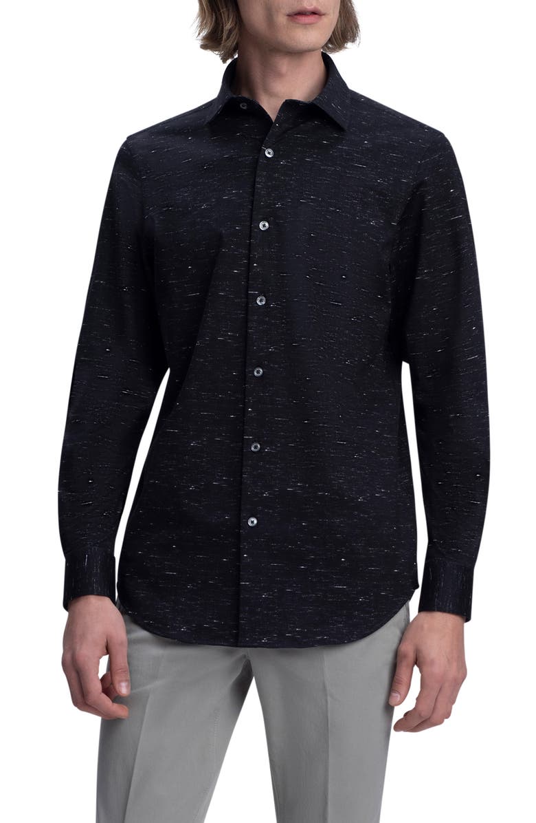 Bugatchi Stretch Cotton Button-Up Shirt, Main, color,