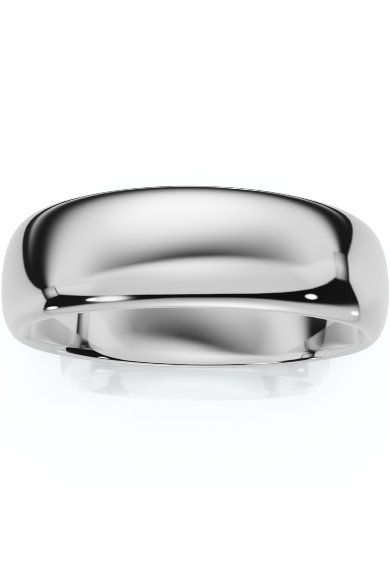 6mm Dome High Polished Wedding Band 14K Gold, Alternate, color, 14k White Gold
