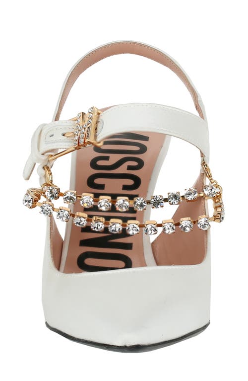 Moschino Rhinestone-embellished Pumps In White
